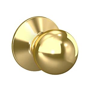 Schlage F10 Orbit Door Knob - Interior Passage Lock - Bright Brass Schlage F10 Orbit Door Knob - Interior Passage Lock - Bright Brass