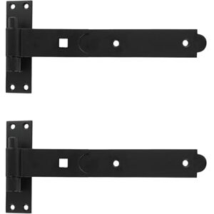 Merriway BH07587 (2 Pcs) Black Gate Hinges Heavy Duty Hook and Band Flat 250mm Pack of 2 Pieces Merriway BH07587 (2 Pcs) Black Gate Hinges Heavy Duty Hook and Band Flat 250mm Pack of 2 Pieces