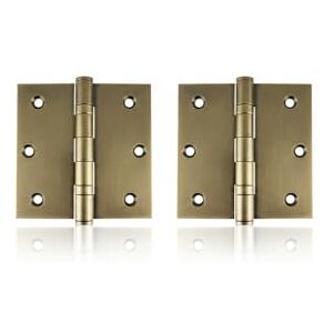 Jdel Set of 2 Antique Hinges – Classic Design for Cabinets, Doors, Chests, Boxes, Retro Vintage Style, Measures 4.0 x 4.0 x 2.5 mm Square Edge – Without Finial and with 2 Bearings Brass English Bronze Jdel Set of 2 Antique Hinges – Classic Design for Cabinets, Doors, Chests, Boxes, Retro Vintage Style, Measures 4.0 x 4.0 x 2.5 mm Square Edge – Without Finial and with 2 Bearings Brass English Bronze