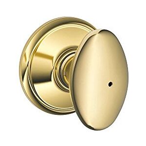 SCHLAGE F40 SIE 605 16-080 10-027 Siena Bed and Bath Knob, Bright Brass SCHLAGE F40 SIE 605 16-080 10-027 Siena Bed and Bath Knob, Bright Brass