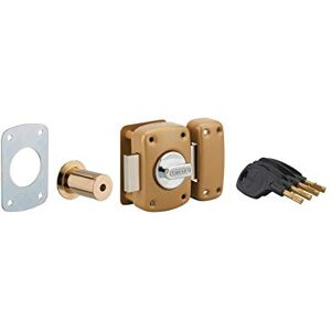 Thirard 00017010-Bton Door Lock - Steel, Gold, Button + Cylinder Thirard 00017010-Bton Door Lock - Steel, Gold, Button + Cylinder