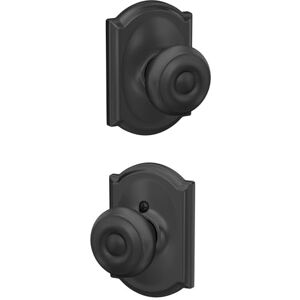 SCHLAGE F10 GEO 622 CAM Camelot Collection Georgian Passage Knob, Matte Black SCHLAGE F10 GEO 622 CAM Camelot Collection Georgian Passage Knob, Matte Black