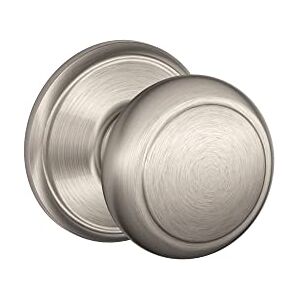 SCHLAGE F10 and 619 16-080 10-027 Andover Hall and Closet Knob, Satin Nickel SCHLAGE F10 and 619 16-080 10-027 Andover Hall and Closet Knob, Satin Nickel
