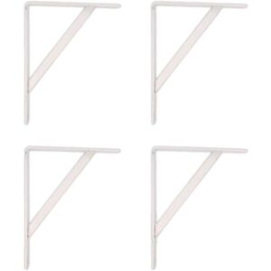 Amig Pack of 4 Shelf Brackets Colour White Bracket for Shelves 500 x 325 mm Heavy-Duty Steel up to 185 kg Amig Pack of 4 Shelf Brackets Colour White Bracket for Shelves 500 x 325 mm Heavy-Duty Steel up to 185 kg