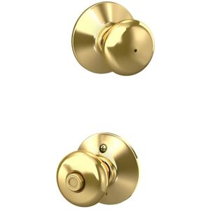 Schlage Plymouth Door Knob - Privacy Lock - Bright Brass Schlage Plymouth Door Knob - Privacy Lock - Bright Brass