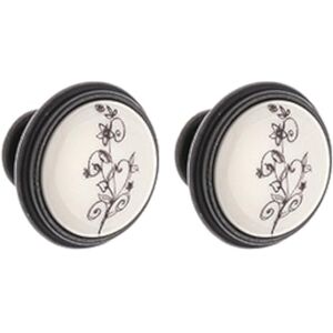 cyclingcolors 2 x Drawer Knobs Dark Brass Porcelain Ceramic Floral Pattern 35mm Vintage Antique Furniture Door Handle Dresser Cabinet Home with Screws cyclingcolors 2 x Drawer Knobs Dark Brass Porcelain Ceramic Floral Pattern 35mm Vintage Antique Furniture Door Handle Dresser Cabinet Home with Screws