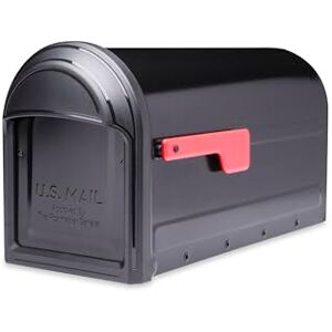ARCHITECTURAL MAILBOXES 7900-1B-R-10 Barrington Postmount Mailbox, Black, L ARCHITECTURAL MAILBOXES 7900-1B-R-10 Barrington Postmount Mailbox, Black, L