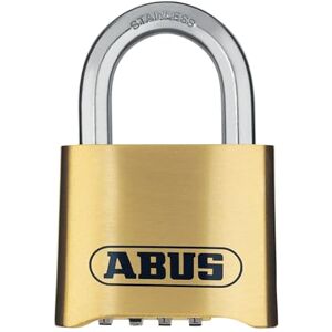 ABUS combination lock 180IB/50 brass padlock weatherproof with individually adjustable combination code security level 5 brass colours ABUS combination lock 180IB/50 brass padlock weatherproof with individually adjustable combination code security level 5 brass colours