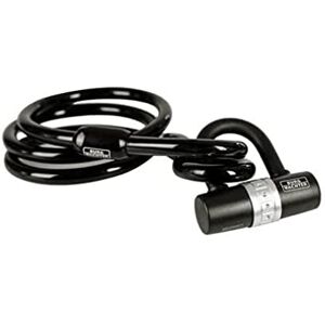 Burg-Wächter Security Cable with Padlock, Extra Long Spiral Cable, Motorcycle, E-Scooter, Garden Furniture, 750 150 + 1480, Black, 1.5 m Burg-Wächter Security Cable with Padlock, Extra Long Spiral Cable, Motorcycle, E-Scooter, Garden Furniture, 750 150 + 1480, Black, 1.5 m