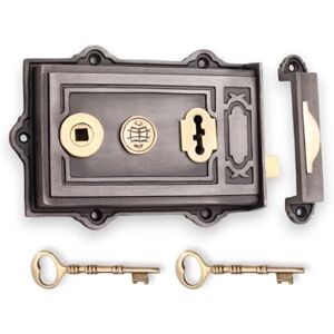 Infinity Vintage Davenport Cast Iron Rim Lock Traditional Pewter Finish Latch Set Ideal for Shed Door External Gates Infinity Vintage Davenport Cast Iron Rim Lock Traditional Pewter Finish Latch Set Ideal for Shed Door External Gates