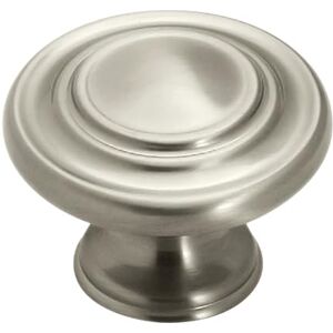 Amerock TEN1586G10 Inspirations Cabinet Knob Set, 1 in Projection, 1-3/4 in Dia, Satin Nickel, 1-5/16 in (33 mm) Diameter Amerock TEN1586G10 Inspirations Cabinet Knob Set, 1 in Projection, 1-3/4 in Dia, Satin Nickel, 1-5/16 in (33 mm) Diameter