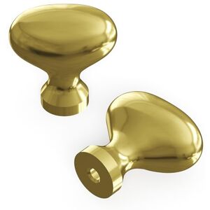 Hickory Hardware Williamsburg Collection Knob 1-1/4 Inch X 13/16 Inch Polished Brass Finish (10 Pack) Hickory Hardware Williamsburg Collection Knob 1-1/4 Inch X 13/16 Inch Polished Brass Finish (10 Pack)