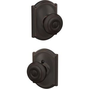 SCHLAGE F10 GEO 716 CAM Camelot Collection Georgian Passage Knob, Aged Bronze SCHLAGE F10 GEO 716 CAM Camelot Collection Georgian Passage Knob, Aged Bronze
