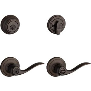 Kwikset Tustin Entry Lever and Deadbolt - SmartKey - Venetian Bronze Kwikset Tustin Entry Lever and Deadbolt - SmartKey - Venetian Bronze