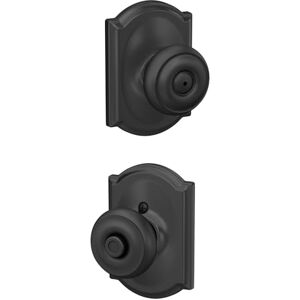 SCHLAGE F40 GEO 622 CAM Camelot Collection Georgian Privacy Knob, Matte Black SCHLAGE F40 GEO 622 CAM Camelot Collection Georgian Privacy Knob, Matte Black