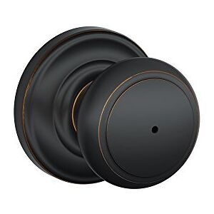 SCHLAGE Andover Privacy Knob, Andover Rose, Aged Bronze SCHLAGE Andover Privacy Knob, Andover Rose, Aged Bronze