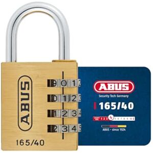 ABUS Combination Lock 165/40 Brass Padlock with Individually Adjustable Combination Code Suitcase/Locker Security Level 4 ABUS Combination Lock 165/40 Brass Padlock with Individually Adjustable Combination Code Suitcase/Locker Security Level 4