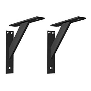 ALUSFERA Shelf Bracket, Decorative Shelf Bracket, Shelf Bracket, 180 mm, Wall Shelf Bracket, Durable Wall Bracket, Pack of 2, Black Wall Mount Shelf ALUSFERA Shelf Bracket, Decorative Shelf Bracket, Shelf Bracket, 180 mm, Wall Shelf Bracket, Durable Wall Bracket, Pack of 2, Black Wall Mount Shelf