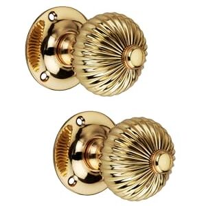 Infinity Victorian Style Polished Brass Regency Mortice Door Knobs Set 60mm Round Pull Handles Pair Ideal for Interior and Exterior Doors Infinity Victorian Style Polished Brass Regency Mortice Door Knobs Set 60mm Round Pull Handles Pair Ideal for Interior and Exterior Doors