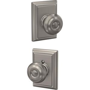 SCHLAGE F10GEO619ADD Addison Collection Georgian Passage Knob, Satin Nickel SCHLAGE F10GEO619ADD Addison Collection Georgian Passage Knob, Satin Nickel