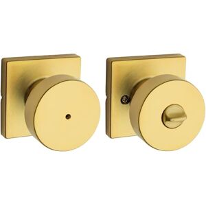 Kwikset Pismo Interior Privacy Door Knob with Lock, Door Handle for Bathroom and Bedroom, Satin Brass Keyless Turn Lock Doorknob Kwikset Pismo Interior Privacy Door Knob with Lock, Door Handle for Bathroom and Bedroom, Satin Brass Keyless Turn Lock Doorknob