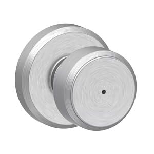 SCHLAGE F40 BWE 626 GSN Greyson Collection Bowery Privacy Lock Knob, Satin Chrome SCHLAGE F40 BWE 626 GSN Greyson Collection Bowery Privacy Lock Knob, Satin Chrome