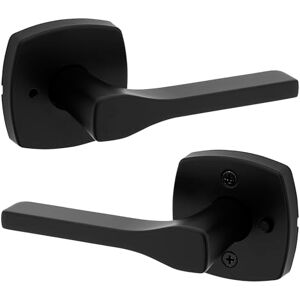 Kwikset Tripoli Privacy Bed/Bath Lever with Soft Modern Rose in Matte Black 97300-963 Kwikset Tripoli Privacy Bed/Bath Lever with Soft Modern Rose in Matte Black 97300-963
