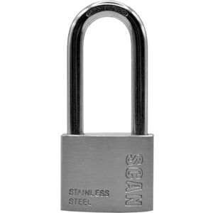 Scan SCAPLSS50LS Stainless Steel Padlock, Silver Scan SCAPLSS50LS Stainless Steel Padlock, Silver