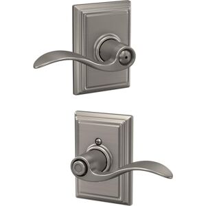 SCHLAGE F40ACC619ADD Addison Collection Accent Privacy Lever, Satin Nickel SCHLAGE F40ACC619ADD Addison Collection Accent Privacy Lever, Satin Nickel