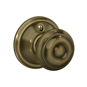 SCHLAGE F170GEO609 F170 GEO 609 Georgian Dummy Knob, Antique Brass, One Sided Non Turning SCHLAGE F170GEO609 F170 GEO 609 Georgian Dummy Knob, Antique Brass, One Sided Non Turning