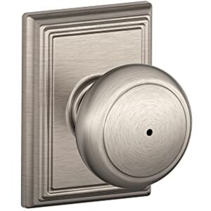 SCHLAGE F40AND619ADD Addison Collection Andover Privacy Knob, Satin Nickel SCHLAGE F40AND619ADD Addison Collection Andover Privacy Knob, Satin Nickel