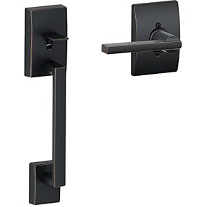 SCHLAGE FE285 Century by Latitude Century by Bottom Half Handleset with 16080 Latch and 10063 Strike Aged Bronze Finish SCHLAGE FE285 Century by Latitude Century by Bottom Half Handleset with 16080 Latch and 10063 Strike Aged Bronze Finish