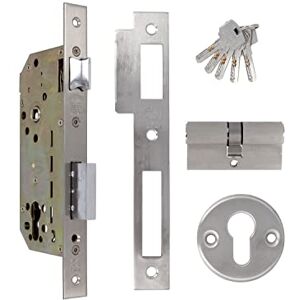 AMIG 340 Security Door Lock - Reversible Handle & 5 Keys AMIG 340 Security Door Lock - Reversible Handle & 5 Keys