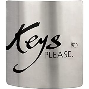 Burg-Wächter Key Box Design Keys Please with 10 Hooks and Magnetic Closure, Key Box 6205/10 Ni Keys Please, Stainless Steel/Sheet Steel Burg-Wächter Key Box Design Keys Please with 10 Hooks and Magnetic Closure, Key Box 6205/10 Ni Keys Please, Stainless Steel/Sheet Steel