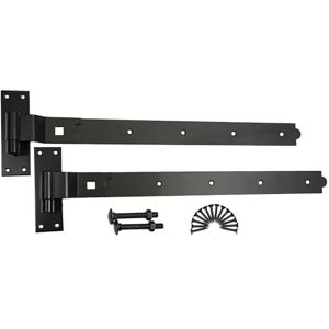 Infinity Epoxy Black 24" (600mm) Cranked Hook and Band Hinges Pair – Heavy Duty Garden Gate Fititing Kit Ideal for Wooden Gate, Garage Door Gate Infinity Epoxy Black 24" (600mm) Cranked Hook and Band Hinges Pair – Heavy Duty Garden Gate Fititing Kit Ideal for Wooden Gate, Garage Door Gate