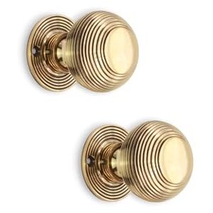 Infinity Vintage Style Beehive Rim Mortice Door Knobs Set Round Aged Brass 50mm Pull Handles Pair Ideal for Interior and Exterior Use Infinity Vintage Style Beehive Rim Mortice Door Knobs Set Round Aged Brass 50mm Pull Handles Pair Ideal for Interior and Exterior Use
