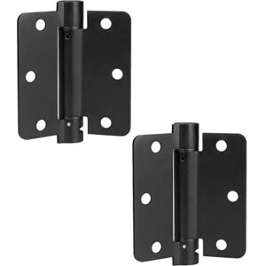 Ilyapa Self Closing Door Hinges, 2 Pack, Flat Black 3 1/2 x 3 1/2 Inch Interior Spring Hinges for Doors 1/4 Inch Radius Ilyapa Self Closing Door Hinges, 2 Pack, Flat Black 3 1/2 x 3 1/2 Inch Interior Spring Hinges for Doors 1/4 Inch Radius