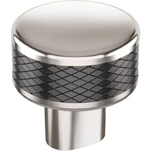Amerock Esquire 1-1/4 inch (32mm) Diameter Polished Nickel/Gunmetal Cabinet Knob, BP36554PNGM Amerock Esquire 1-1/4 inch (32mm) Diameter Polished Nickel/Gunmetal Cabinet Knob, BP36554PNGM