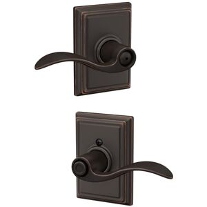 SCHLAGE F40ACC716ADD Addison Collection Accent Privacy Lever, Aged Bronze SCHLAGE F40ACC716ADD Addison Collection Accent Privacy Lever, Aged Bronze