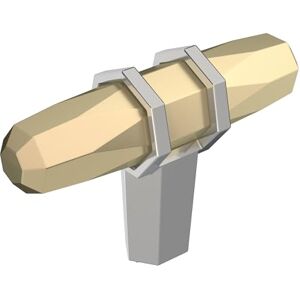 Amerock Cabinet Knob Golden Champagne/Polished Chrome 2-1/2 inch (64 mm) Length London 1 Pack Drawer Knob Cabinet Hardware Amerock Cabinet Knob Golden Champagne/Polished Chrome 2-1/2 inch (64 mm) Length London 1 Pack Drawer Knob Cabinet Hardware
