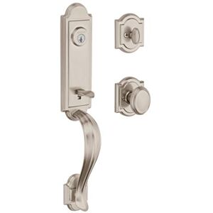 Baldwin Avendale Single Cylinder Handleset with Carnaby Knob, Satin Nickel Baldwin Avendale Single Cylinder Handleset with Carnaby Knob, Satin Nickel
