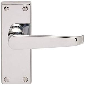 Carlisle Brass Victorian Flat Lever on Face-Fix Backplate Latch in Polished Chrome Carlisle Brass Victorian Flat Lever on Face-Fix Backplate Latch in Polished Chrome