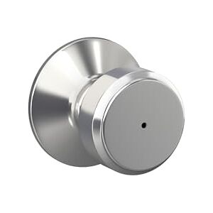 SCHLAGE F40 BWE 625 Bowery Privacy Lock Knob, Bright Chrome SCHLAGE F40 BWE 625 Bowery Privacy Lock Knob, Bright Chrome