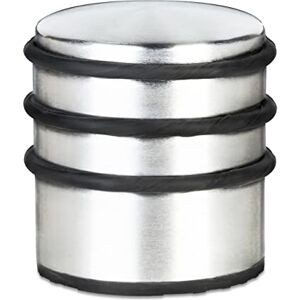 Relaxdays Heavy Door Stopper, Door Stop with Rubber Rings, Stainless Steel and Rubber Door Buffer, HBT: 75x68x68 mm, Silver Relaxdays Heavy Door Stopper, Door Stop with Rubber Rings, Stainless Steel and Rubber Door Buffer, HBT: 75x68x68 mm, Silver