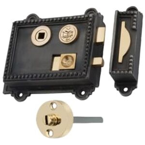 Infinity Pewter Finish Regency Old Style Rim Latch Lock Set Made of Cast Iron & Solid Brass Ideal for Bedroom & Bathroom Door Infinity Pewter Finish Regency Old Style Rim Latch Lock Set Made of Cast Iron & Solid Brass Ideal for Bedroom & Bathroom Door