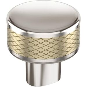 Amerock Esquire 1-1/4 inch (32mm) Diameter Polished Nickel/Golden Champagne Cabinet Knob, BP36554PNBBZ Amerock Esquire 1-1/4 inch (32mm) Diameter Polished Nickel/Golden Champagne Cabinet Knob, BP36554PNBBZ
