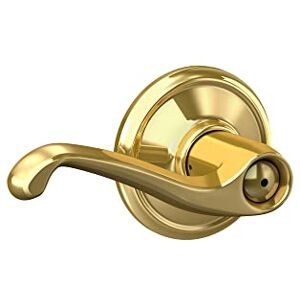 SCHLAGE F40VFLA605 Flair Privacy Lever, Bright Brass SCHLAGE F40VFLA605 Flair Privacy Lever, Bright Brass