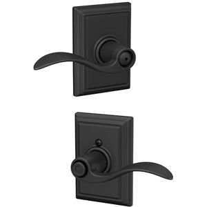 SCHLAGE F40ACC622ADD Addison Collection Accent Privacy Lever, Matte Black SCHLAGE F40ACC622ADD Addison Collection Accent Privacy Lever, Matte Black