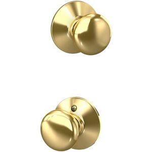 Schlage GIDDS-803470 - Plymouth Door Knob - Bright Brass - Passage Lock - Door Type Schlage GIDDS-803470 - Plymouth Door Knob - Bright Brass - Passage Lock - Door Type
