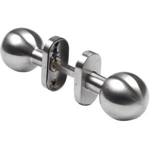 Amig - Round Fixed Knob Set for Interior Doors - Stainless Steel 18/8 - Ergonomic Grip Amig - Round Fixed Knob Set for Interior Doors - Stainless Steel 18/8 - Ergonomic Grip